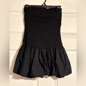 Elegant Black Strapless Mini Dress
